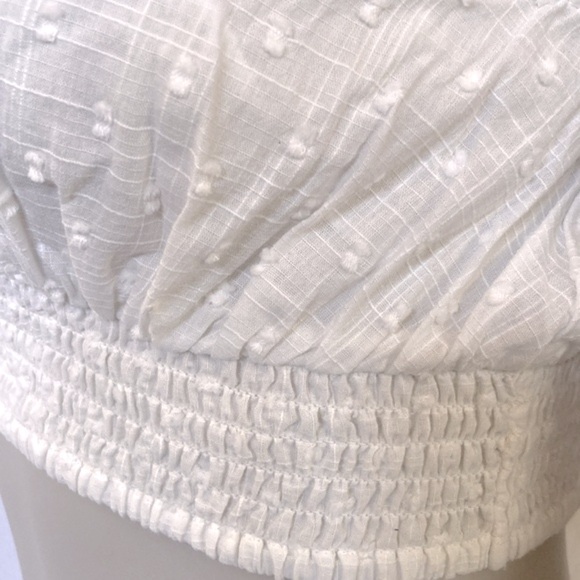 GB Girls White Ruffle Crop Top Size Small Straps with Ruffles Elastic Hem NWT - Picture 3 of 5